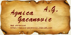 Agnica Gačanović vizit kartica